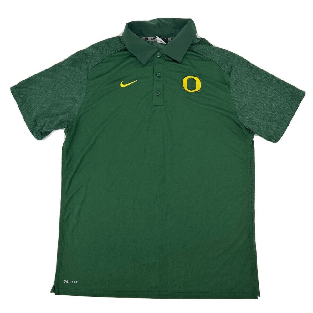 Oregon Ducks Nike Shirt Men's L Green Short Sleeve‎ Polo Dri-Fit